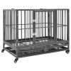 Dog Cage with Wheels Steel 40.2"x28.3"x33.5"