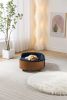 Scandinavian style Elevated Dog Bed Pet Sofa With Solid Wood legs and Walnut Bent Wood Back, Cashmere Cushion,Mid Size