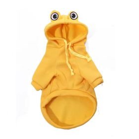 Frog Dog Small Medium Sweater Fleece Clothes Pet Products (Option: Yellow-S)