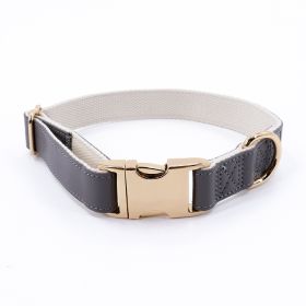 Pet Collar Metal Buckle High Quality All-match (Option: Dark Gray Golden Necklace-S)