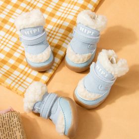 Autumn And Winter Pet Cotton Shoes Thickened Cotton Padded (Option: Fresh Blue-No 2)