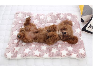 Cat dog sleeping mat warm thickened Sleeping pad blanket;  dog house warm mattress pet cushion (colour: Cappuccino bear, size: No.7 89*68cm)