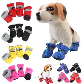 Anti-slip Pet Dog shoes Waterproof boots shoes puppy cat socks boots dog shoes (Color: Red, size: 2)