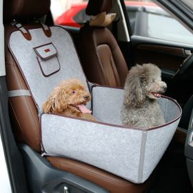 Retro Dual-purpose Pet Car Mat Front Seat Cushion (Color: Gery+70cm Black)