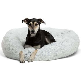 Sheri Original Calming Donut Shag Cuddler, 36x36 Frost (Color: taupe, size: medium30")