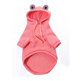 Frog Dog Small Medium Sweater Fleece Clothes Pet Products (Option: Pink-M)