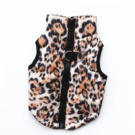 Fashion Personalized Puppy Cotton-padded Jacket Vest (Option: Brown Leopard Print-S)