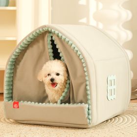 Kennel Winter Warm Small Dog House Closed (Option: Warm CUTE House-M)