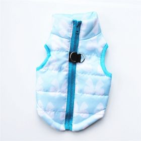 Fashion Personalized Puppy Cotton-padded Jacket Vest (Option: Blue Bow-L)