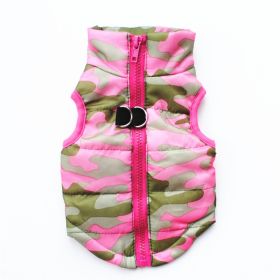 Fashion Personalized Puppy Cotton-padded Jacket Vest (Option: Pink Camouflage-L)